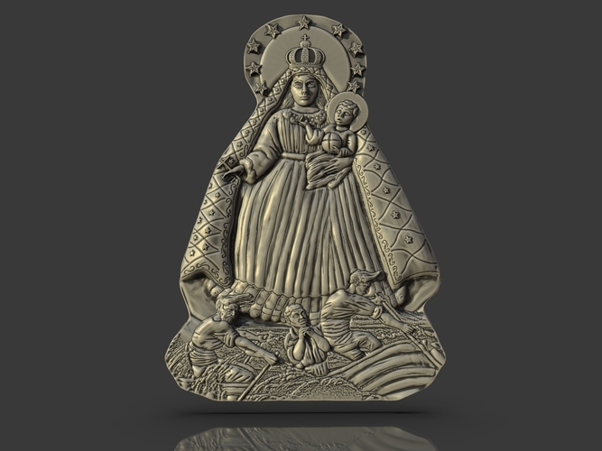 Our Lady Of Charity Carved Sculpture 3D Print 244507