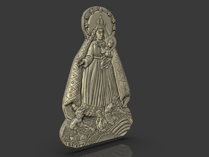 Our Lady Of Charity Carved Sculpture 3D Print 244513