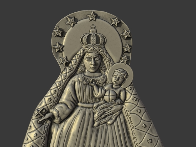 Our Lady Of Charity Carved Sculpture 3D Print 244514