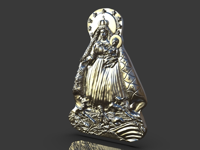 Our Lady Of Charity Carved Sculpture 3D Print 244517