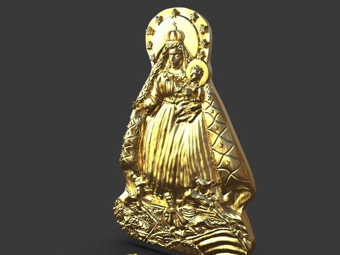 Our Lady Of Charity Carved Sculpture 3D Print 244521