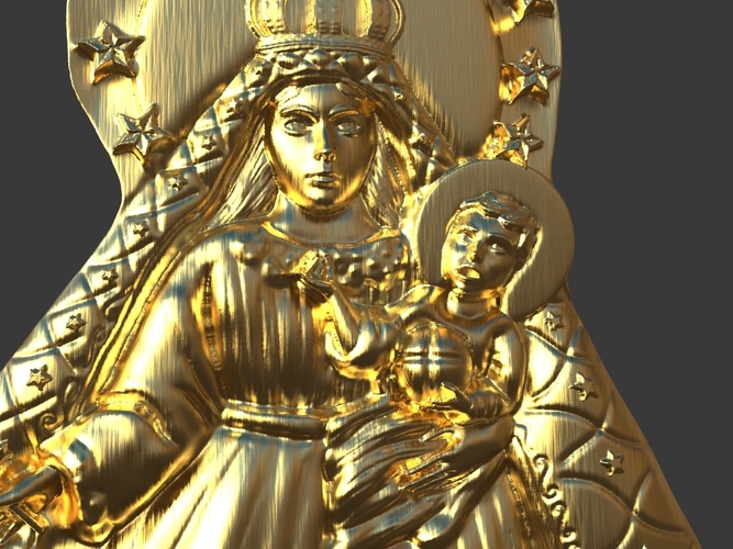 Our Lady Of Charity Carved Sculpture 3D Print 244522