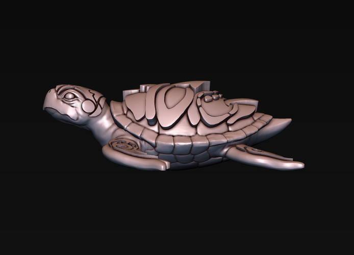 Turtle with Tiki Mask Ornament 3D Print 244583