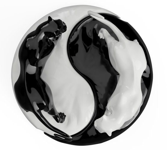 Yin yang panther 3D Print 244807