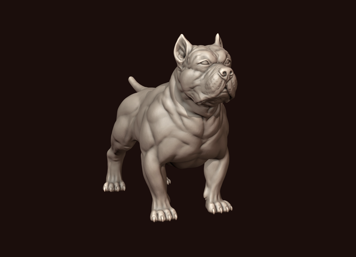 American Bully Dog 3D model 3D printable