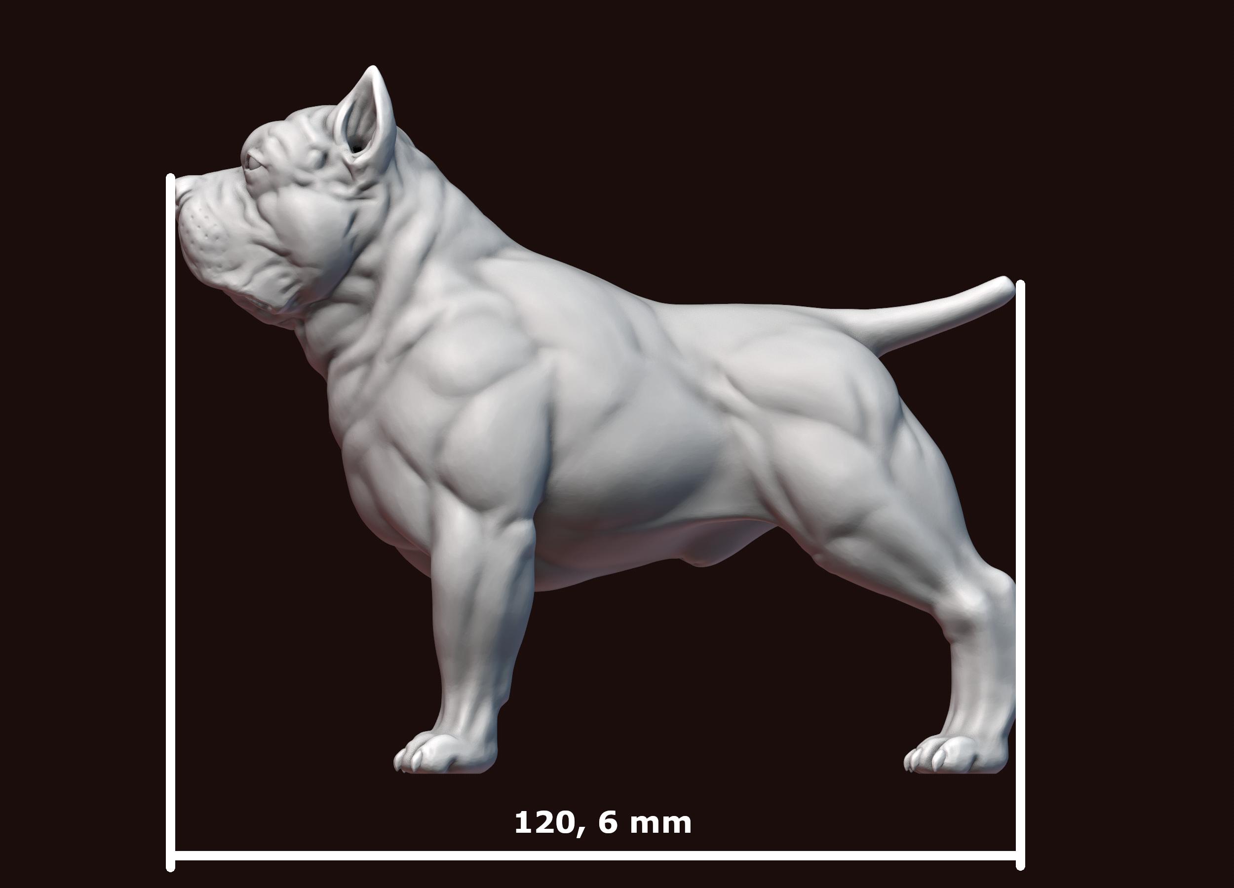 American Bully Dog 3D model 3D printable