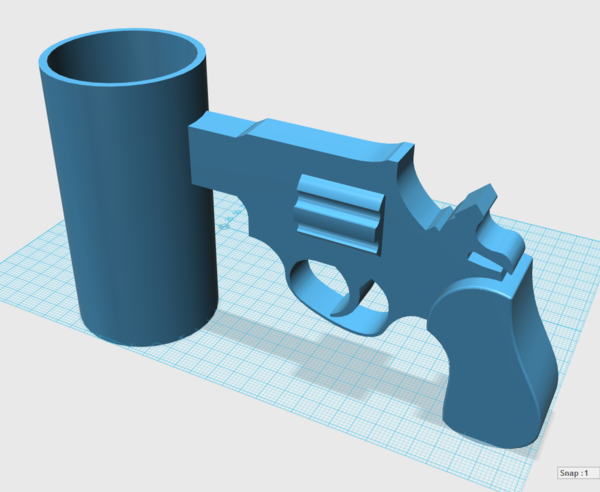 Medium Cup with Gun Handle 3D Printing 24506