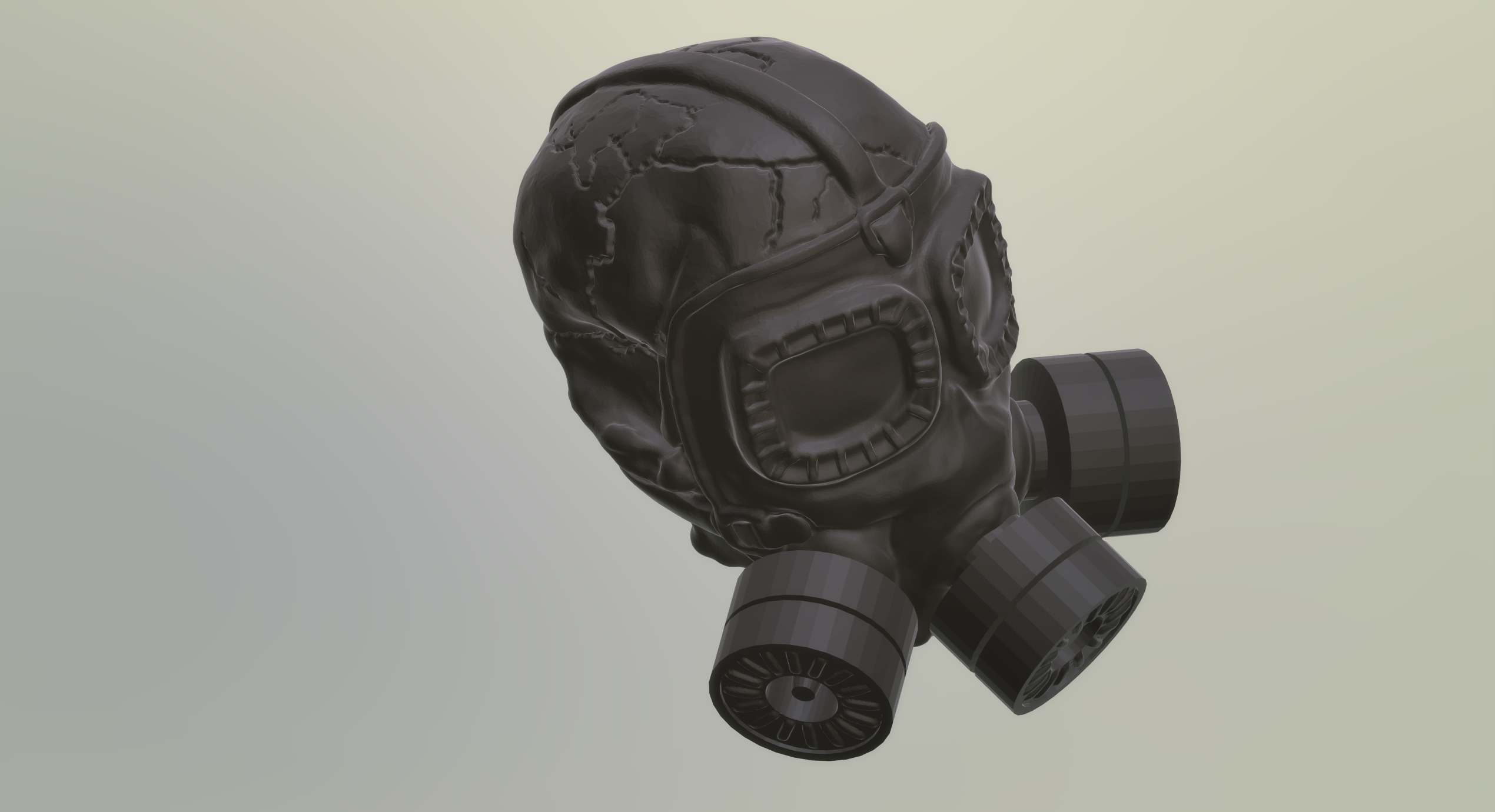 gas mask skull, 3d printing design, 3d printing object, 3d...