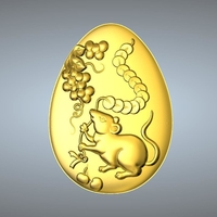 Arc face Chinese zodiac pendant - Thumbnail 1