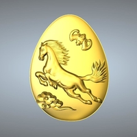 Arc face Chinese zodiac pendant - Thumbnail 7