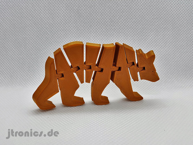 3D Printed Flexi Articulated Bear by jtronics.de | Pinshape