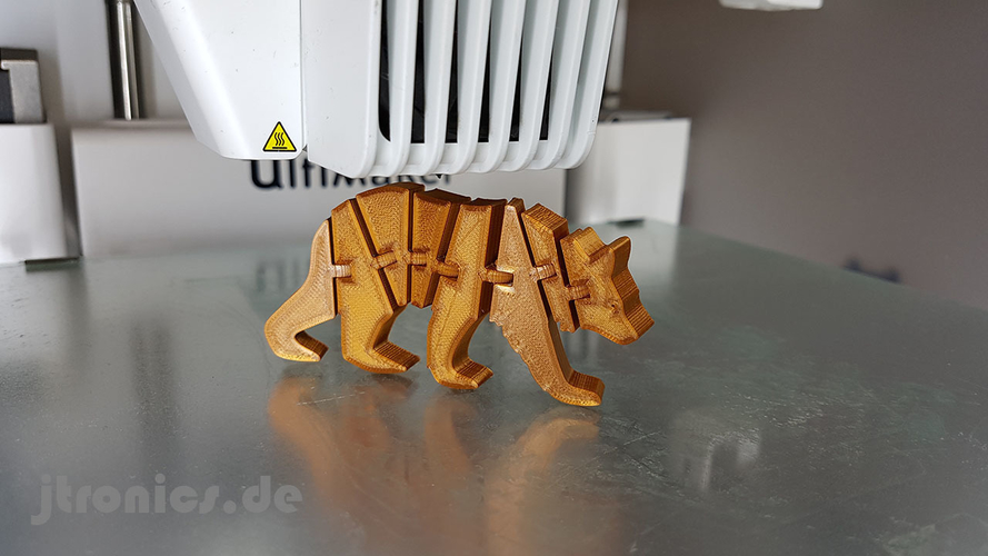 3D Printed Flexi Articulated Bear by jtronics.de | Pinshape