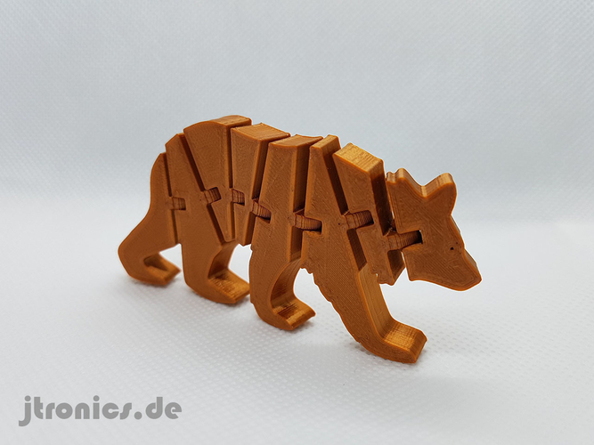 Flexi Articulated Bear 3D Print 245518