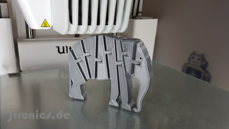 Flexi Articulated Elephant 3D Print 245523