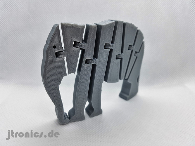 Flexi Articulated Elephant 3D Print 245524