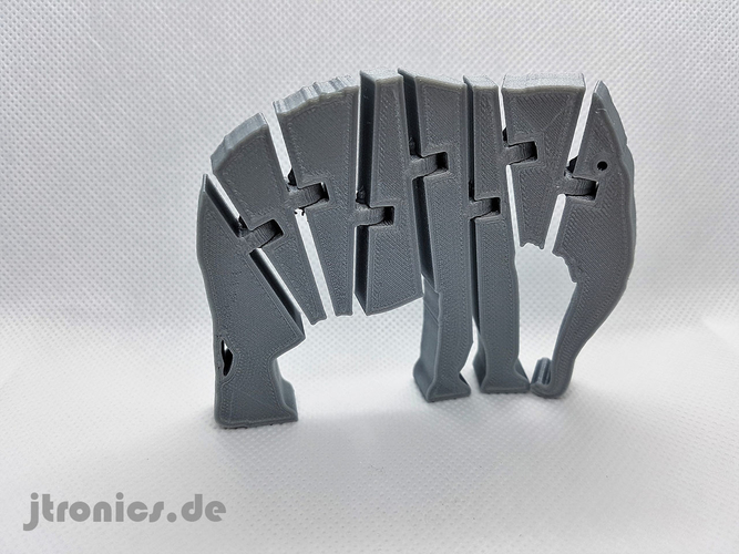 Flexi Articulated Elephant 3D Print 245525