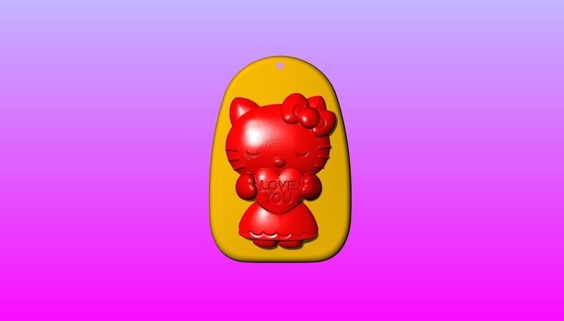 Kitty Key ring pendant 1-3