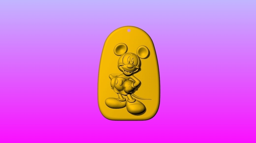 Mickey Key ring pendant 1-3 3D Print 245554