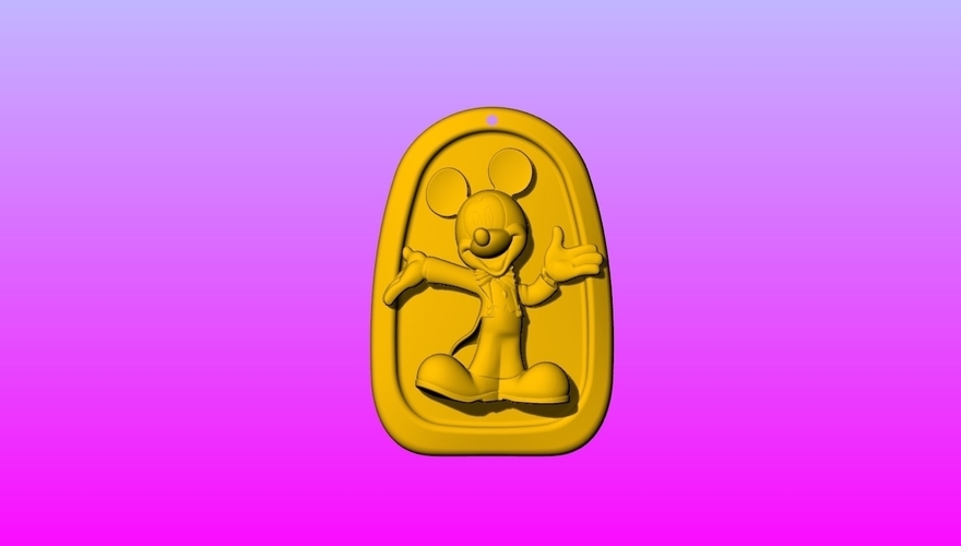 Mickey Key ring pendant 1-3 3D Print 245555