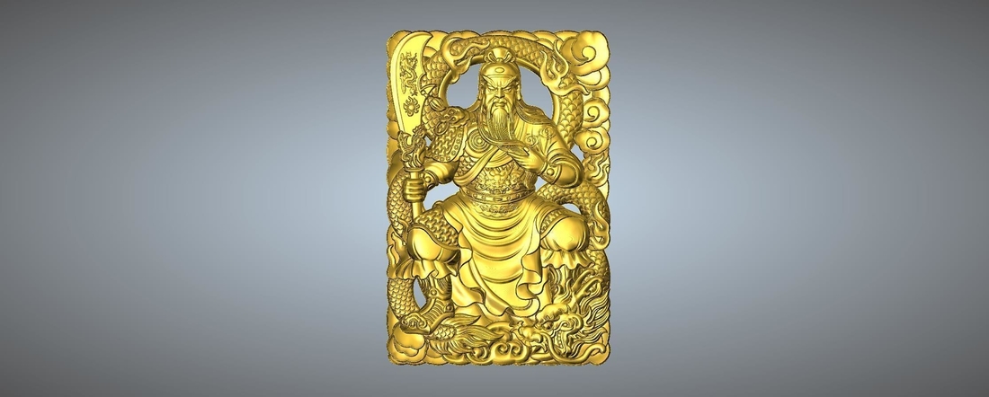 Guan Gong Pendant 28-34 3D Print 245596