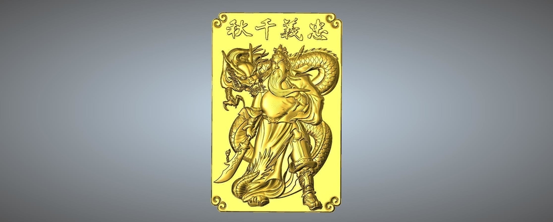 Guan Gong Pendant 28-34 3D Print 245598