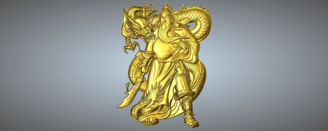 Guan Gong Pendant 35-41 3D Print 245616