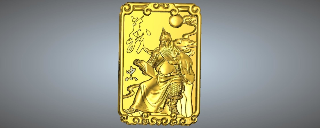 Guan Gong Pendant 42-48 3D Print 245618