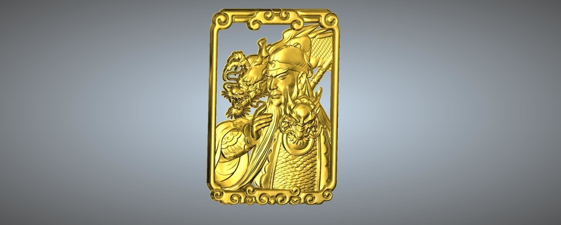 Guan Gong Pendant 42-48 3D Print 245623