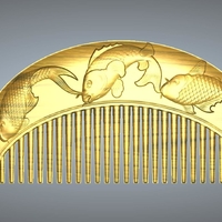 Small 3 fish comb 3D Printing 245626