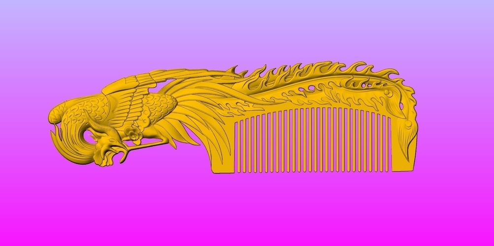 Classic phoenix comb 3D Print 245638