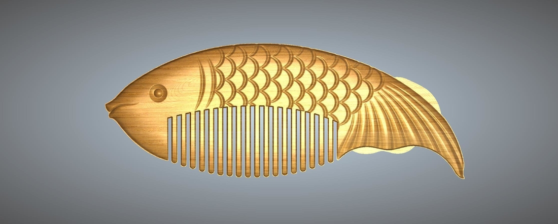 fish comb 3D Print 245644