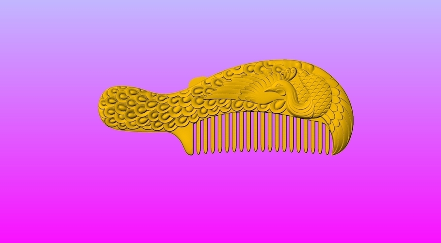 Peacock comb 3D Print 245650