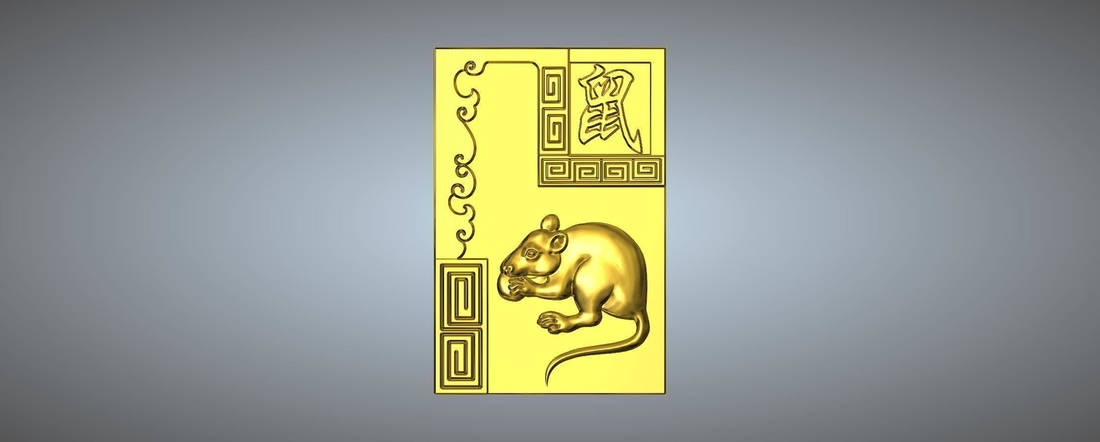 Textured Chinese zodiac 3D Print 245726