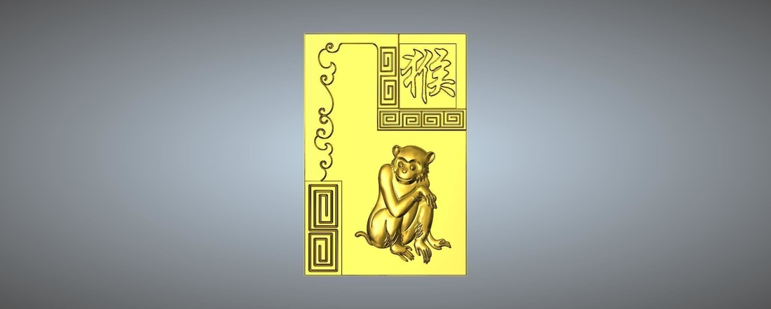 Textured Chinese zodiac 3D Print 245734