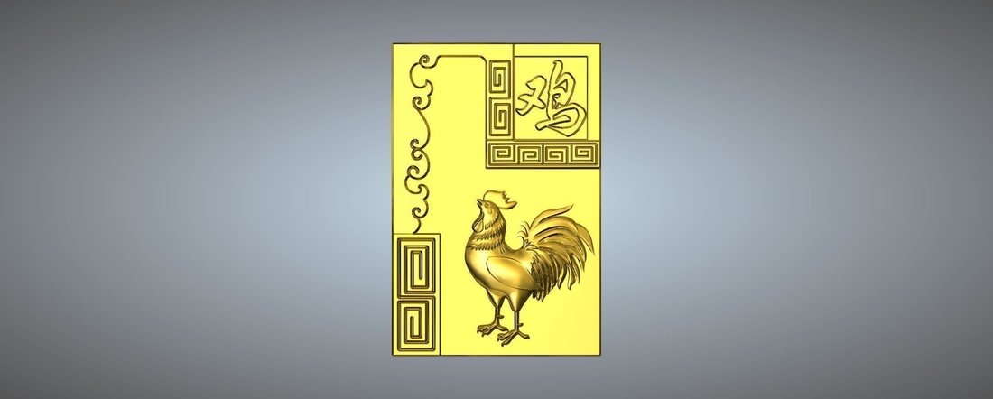 Textured Chinese zodiac 3D Print 245735