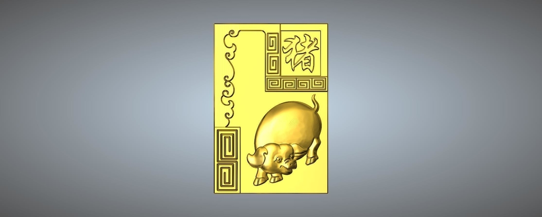 Textured Chinese zodiac 3D Print 245737