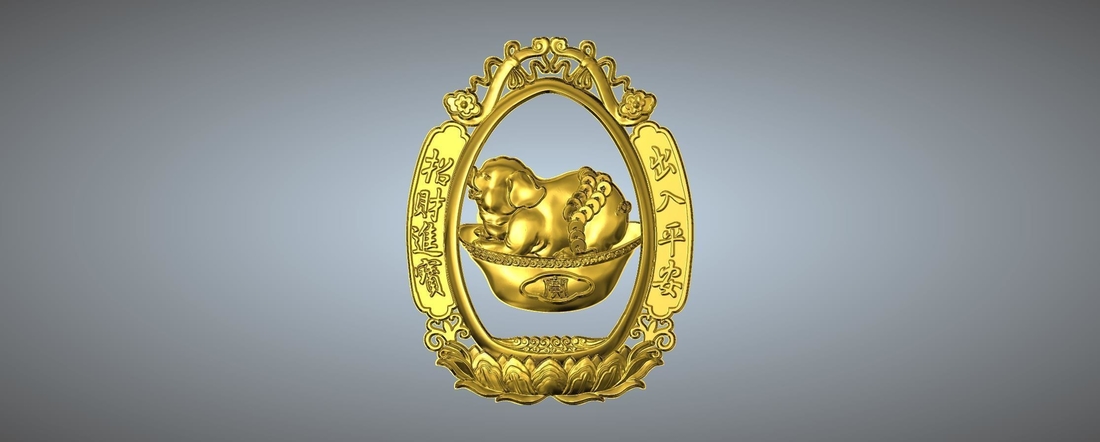 Money and money Chinese zodiac  3D Print 245749