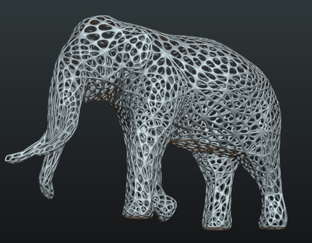 3D Printed Mesh Elephant by Skazok | Pinshape