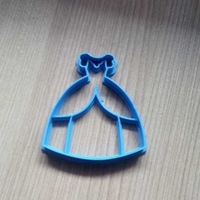 Small PRINCESS DRESS COOKIES CUTTER  3D Printing 245980