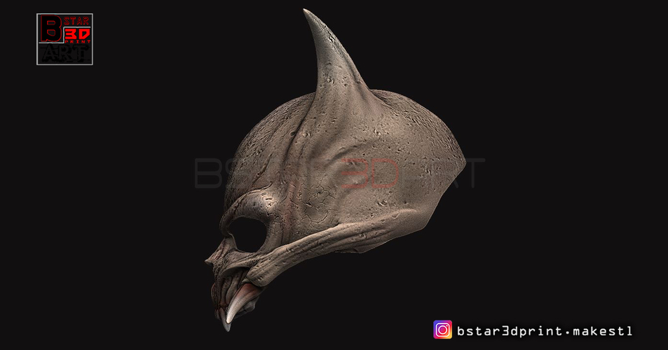 Oni Skull Mask - Hannya Mask-Devil Mask  3D Print 246134