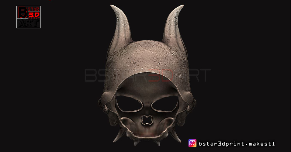 Oni Skull Mask - Hannya Mask-Devil Mask  3D Print 246135