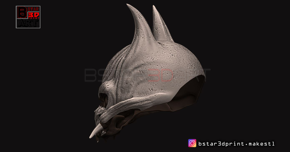 Oni Skull Mask - Hannya Mask-Devil Mask  3D Print 246140