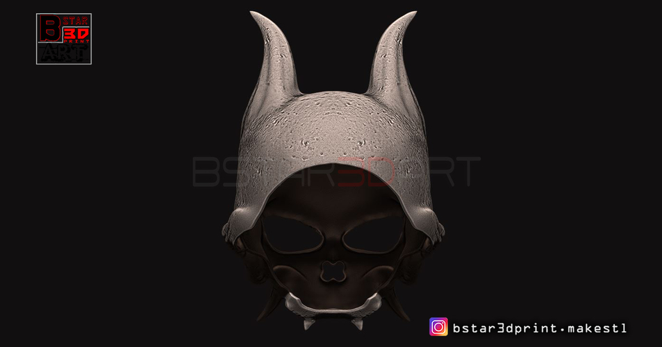 Oni Skull Mask - Hannya Mask-Devil Mask  3D Print 246141