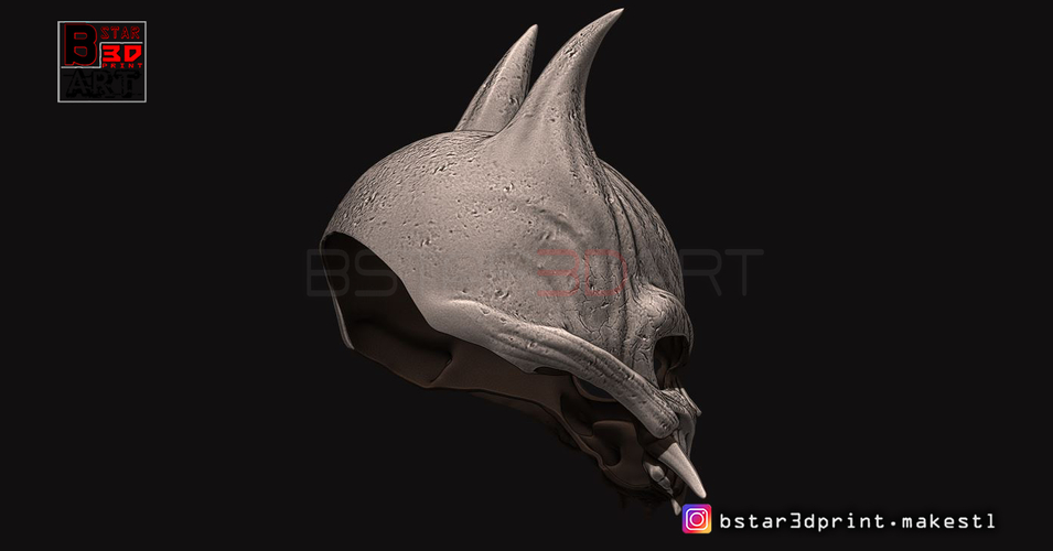 Oni Skull Mask - Hannya Mask-Devil Mask  3D Print 246142