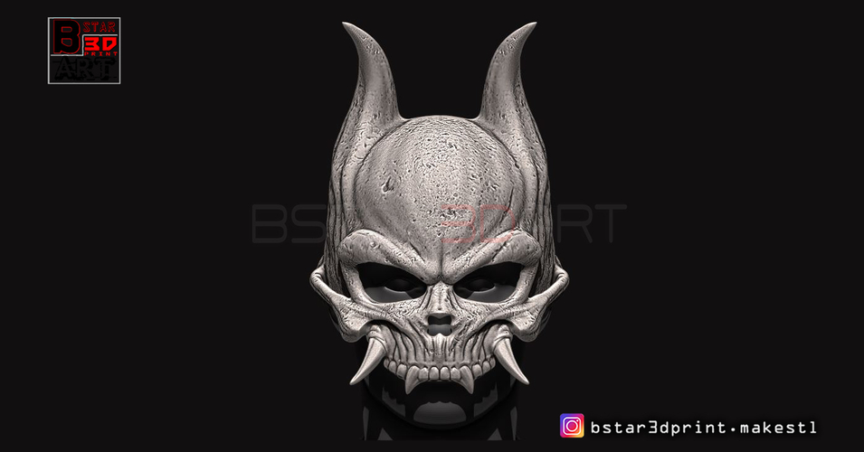 Oni Skull Mask - Hannya Mask-Devil Mask  3D Print 246146