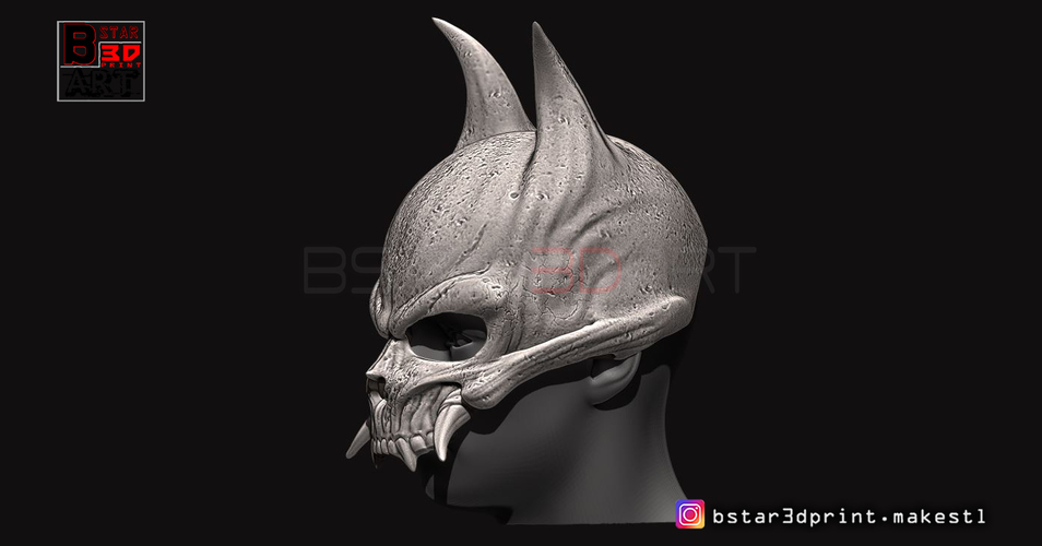 Oni Skull Mask - Hannya Mask-Devil Mask  3D Print 246147