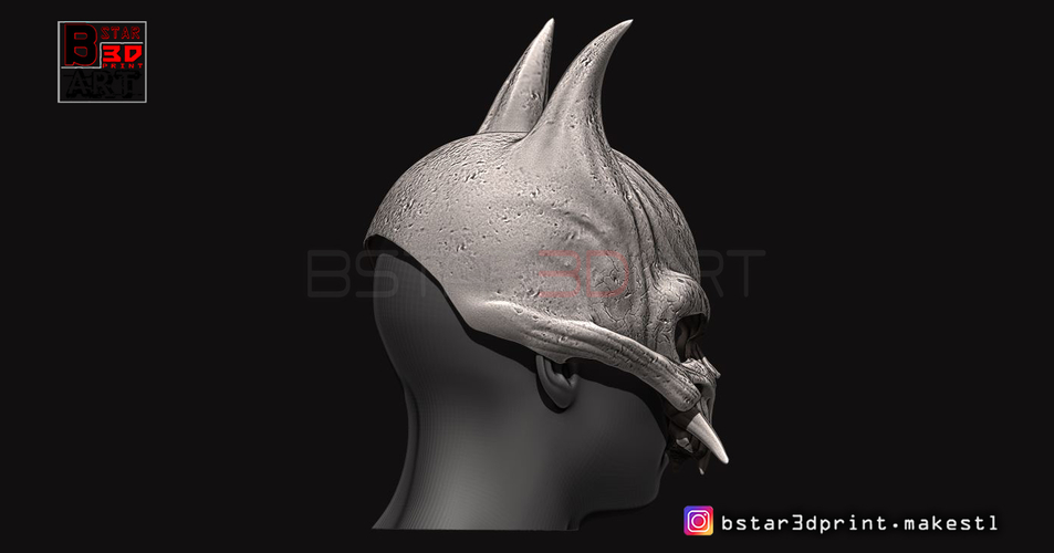 Oni Skull Mask - Hannya Mask-Devil Mask  3D Print 246149