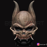 Small Oni Skull Mask - Hannya Mask-Devil Mask  3D Printing 246150