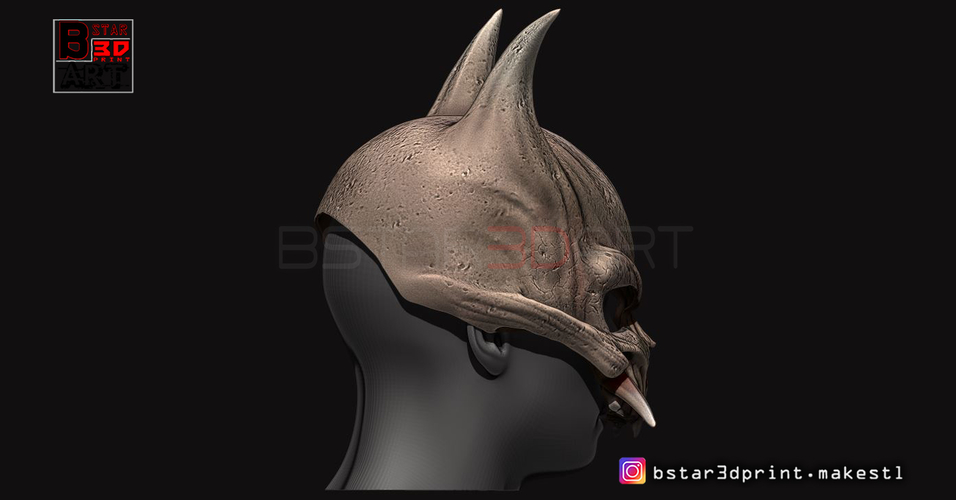 Oni Skull Mask - Hannya Mask-Devil Mask  3D Print 246152