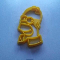 Small HOMER SIMPSON COOKIE CUTTER HEAD 3D Printing 246178